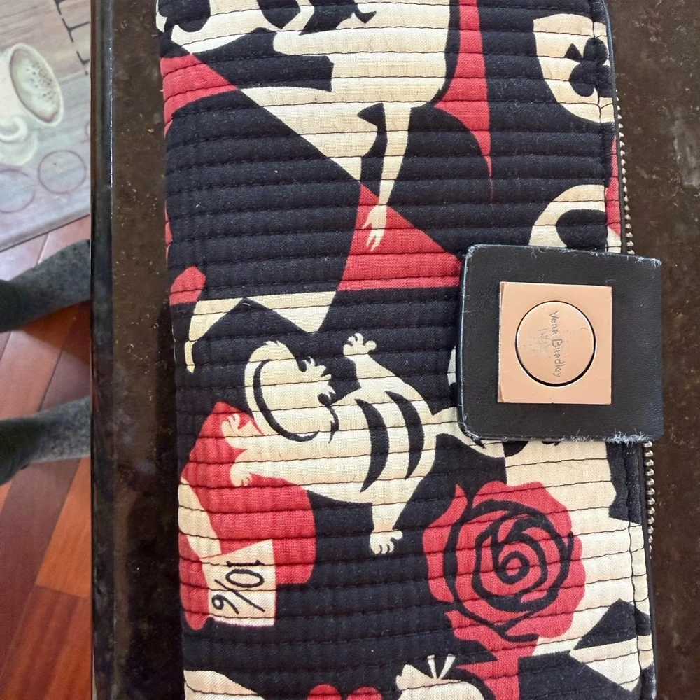 Vera Bradley Black, Red & Cream Quilted Crossbody-Alice in Wonderland - Picture 2 of 5